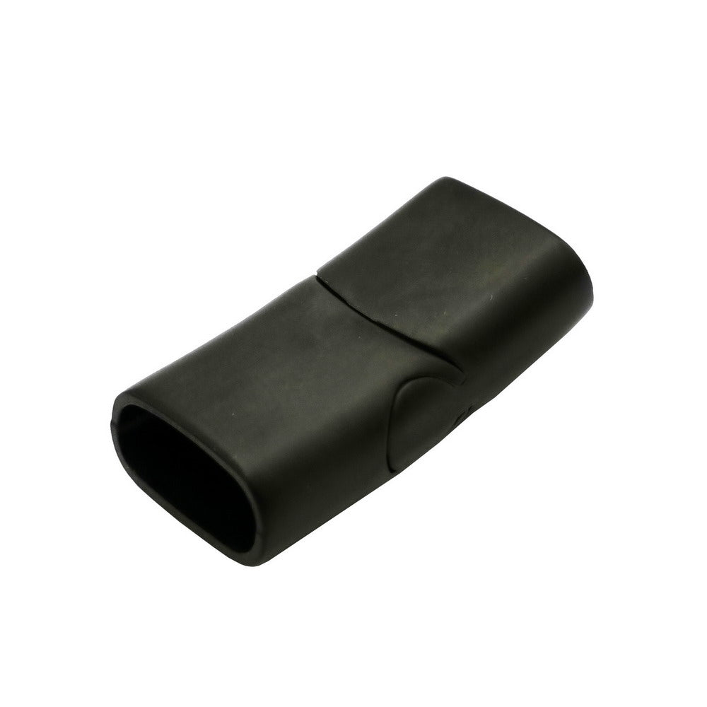 shapesbyX-10mm Black Stainless Steel Magnetic Clasps for Bracelet Making 10x5mm Inner Hole Licorice Leather Glue In by Piece