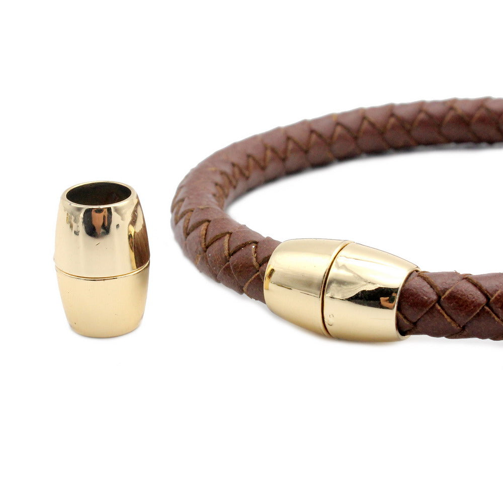 ShapesbyX-Bullet Magnetic Clasps Closure for Jewelry Making 8mm Hole Cord Glue In 3 Pieces Silver