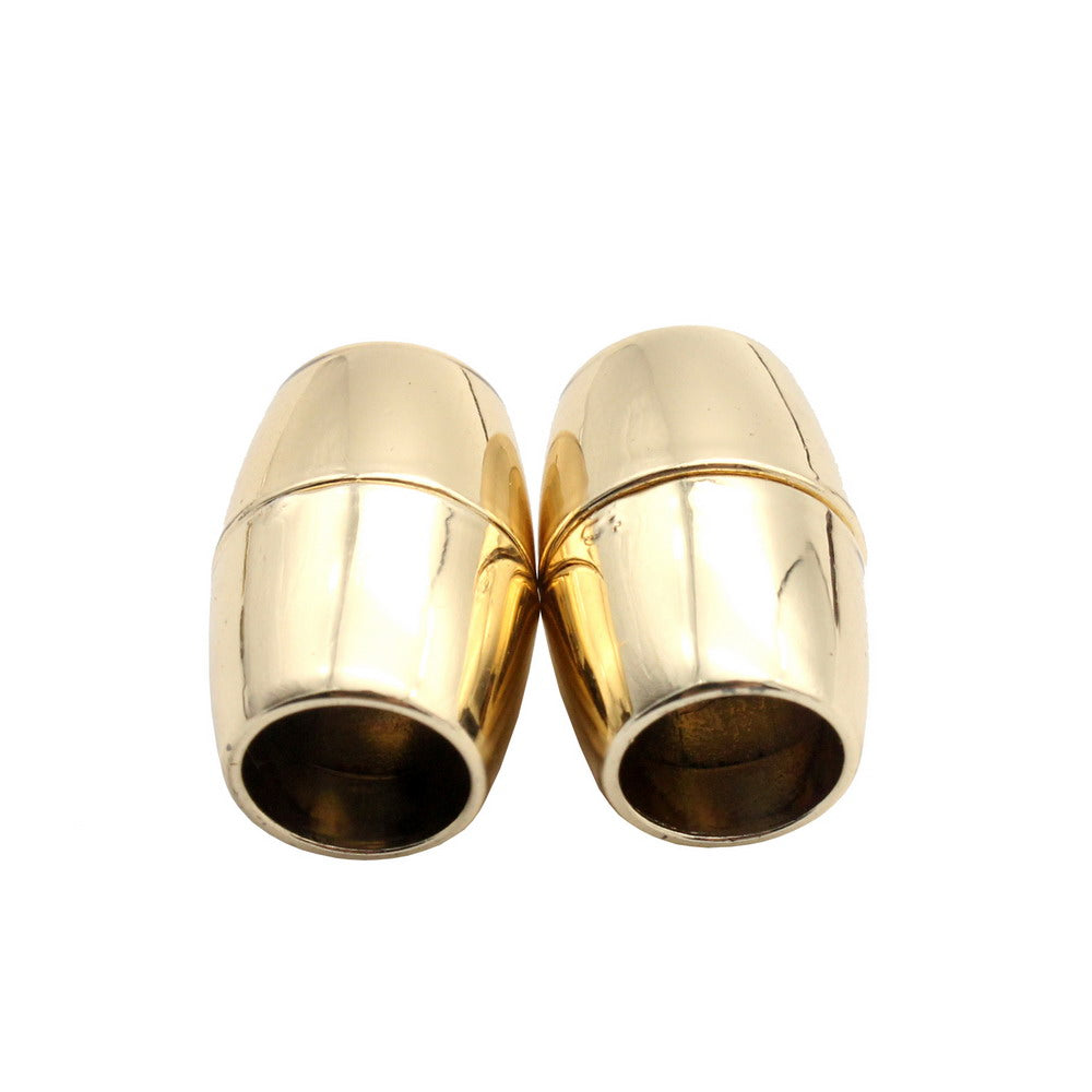 ShapesbyX-Bullet Magnetic Clasps Closure for Jewelry Making 8mm Hole Cord Glue In 3 Pieces Silver