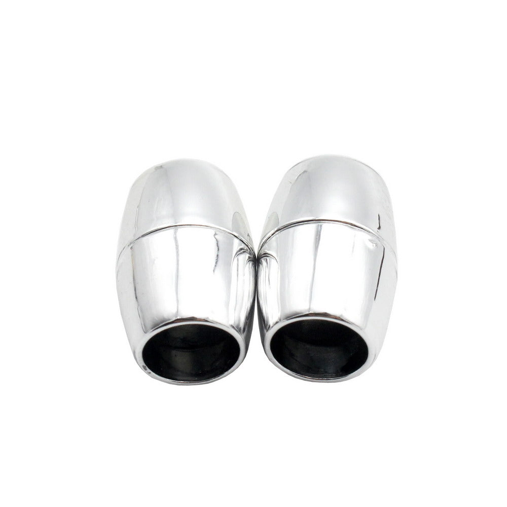 ShapesbyX-Bullet Magnetic Clasps Closure for Jewelry Making 8mm Hole Cord Glue In 3 Pieces Silver