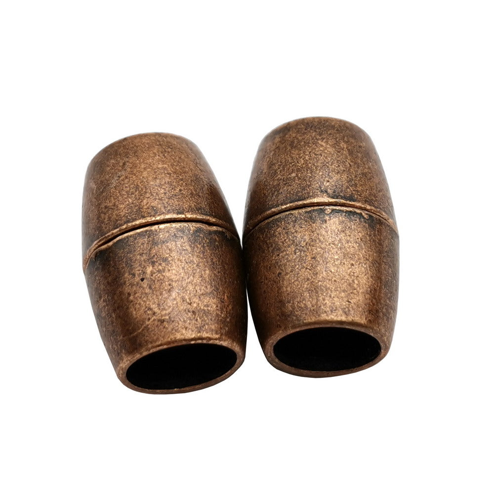 ShapesbyX-Bullet Magnetic Clasps Closure for Jewelry Making 8mm Hole Cord Glue In 3 Pieces Silver