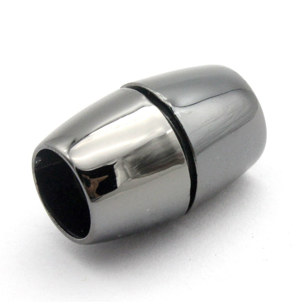 ShapesbyX-Bullet Magnetic Clasps Closure for Jewelry Making 8mm Hole Cord Glue In 3 Pieces Silver