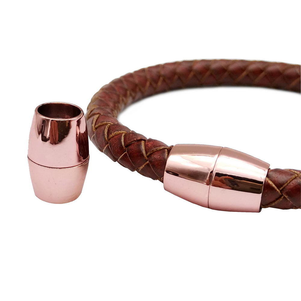 ShapesbyX-Bullet Magnetic Clasps Closure for Jewelry Making 8mm Hole Cord Glue In 3 Pieces Silver