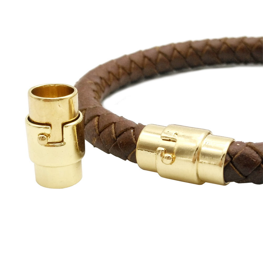 Magnetverschluss für die Schmuckherstellung, 8 mm Loch, Kordelkleber, 3 Stück, silberner Mechanismusverschluss