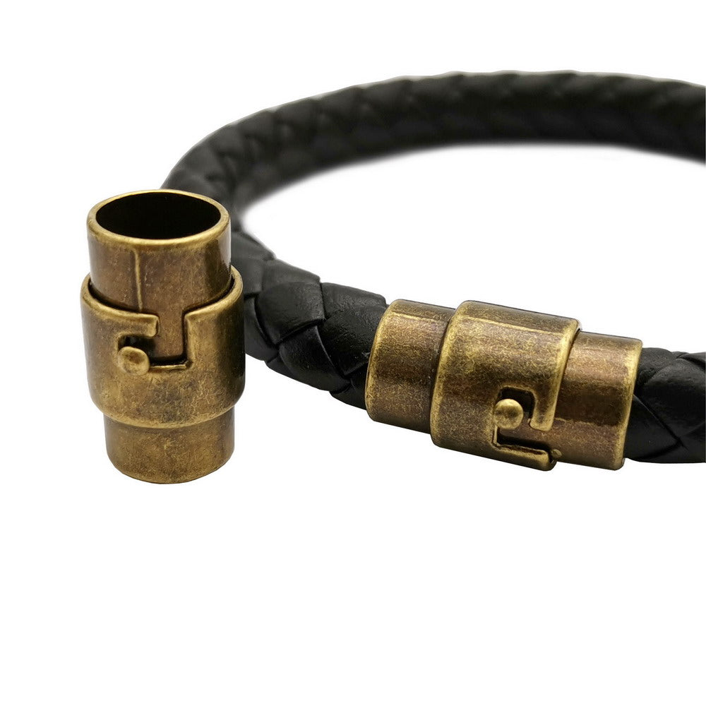 Magnetverschluss für die Schmuckherstellung, 8 mm Loch, Kordelkleber, 3 Stück, silberner Mechanismusverschluss