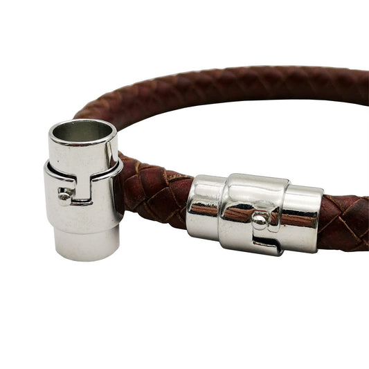 Magnetic Clasps Closure for Jewelry Making 8mm Hole Cord Glue In 3 Pieces Silver Mechanism Lock