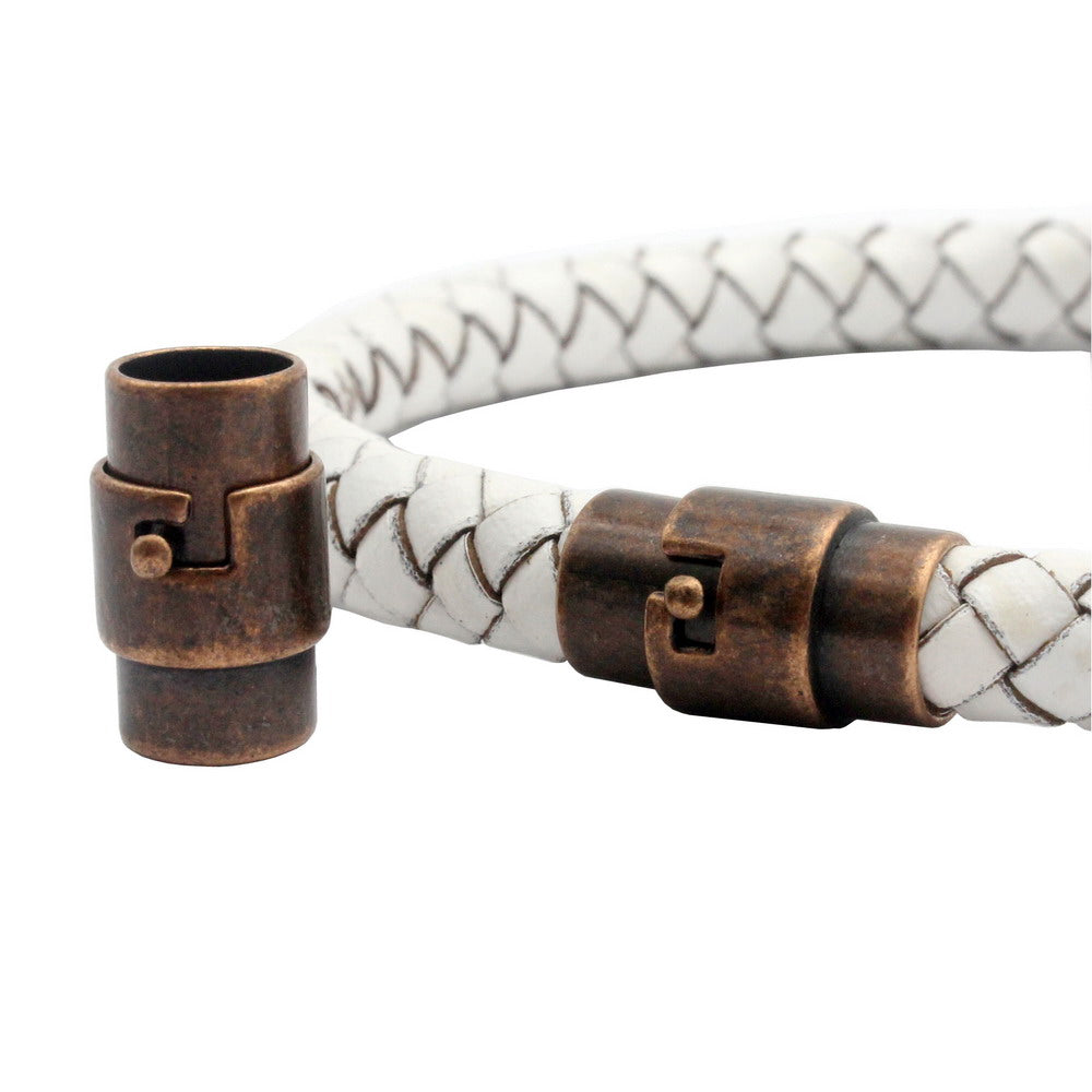 Magnetverschluss für die Schmuckherstellung, 8 mm Loch, Kordelkleber, 3 Stück, silberner Mechanismusverschluss