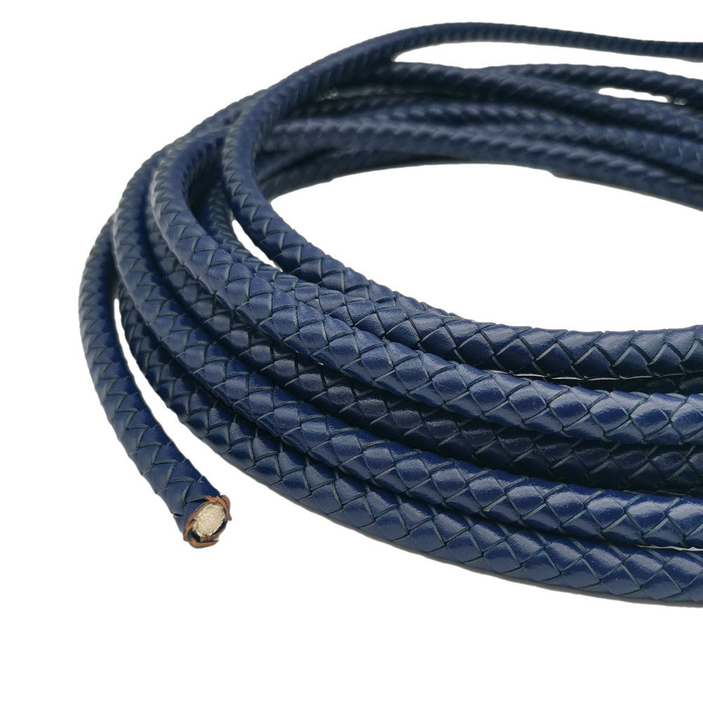 shapesbyX-8mm Braided Leather Bolo Cord 8mm Round Leather Strap Black