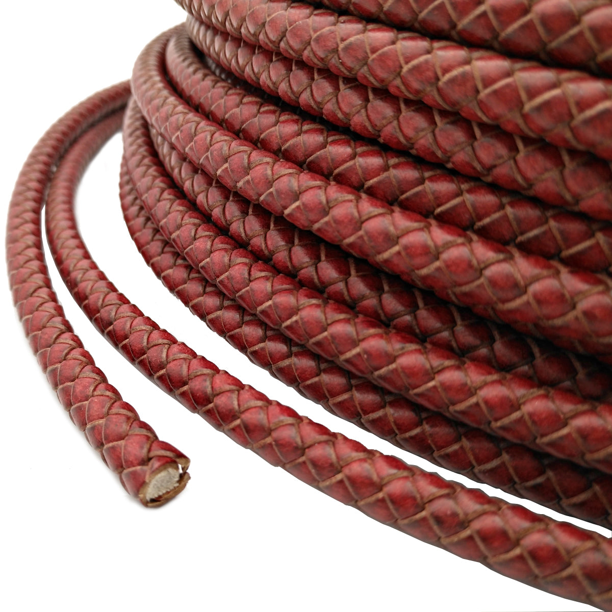 shapesbyX-8mm Braided Leather Bolo Cord Antique Brown