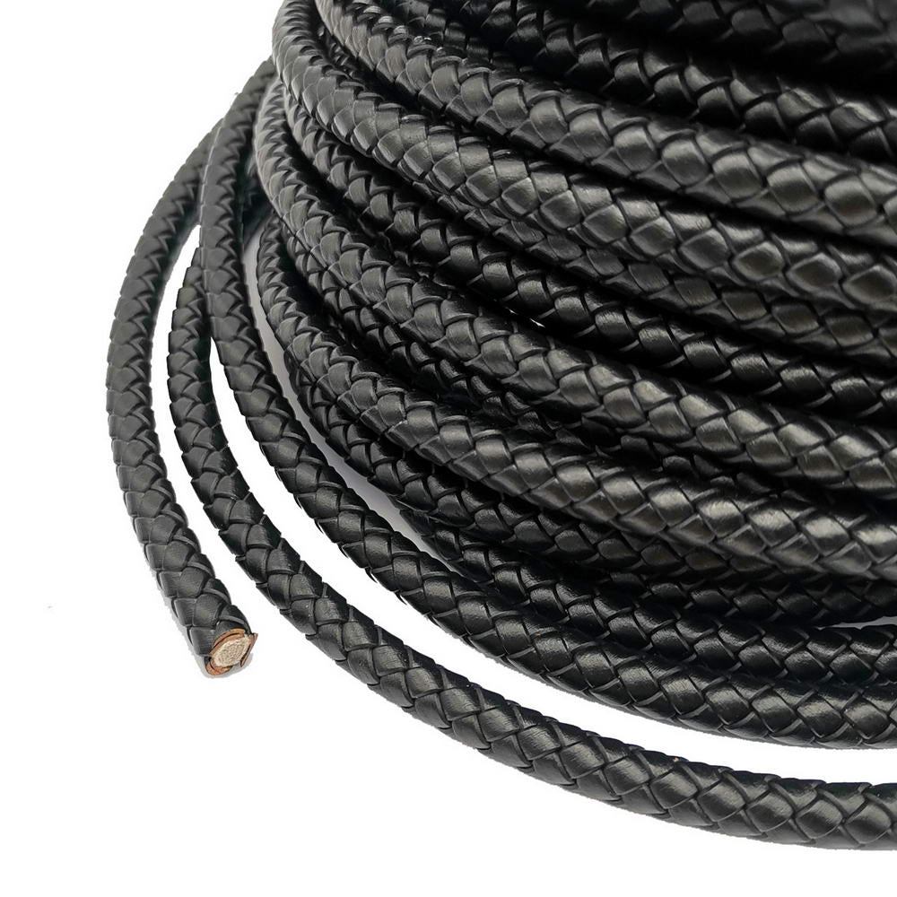 shapesbyX-8mm Braided Leather Bolo Cord Antique Brown
