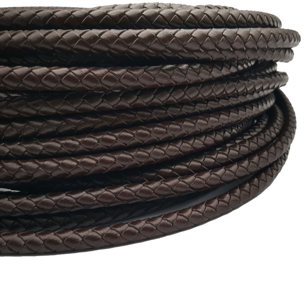 shapesbyX-8mm Braided Leather Bolo Cord Antique Brown
