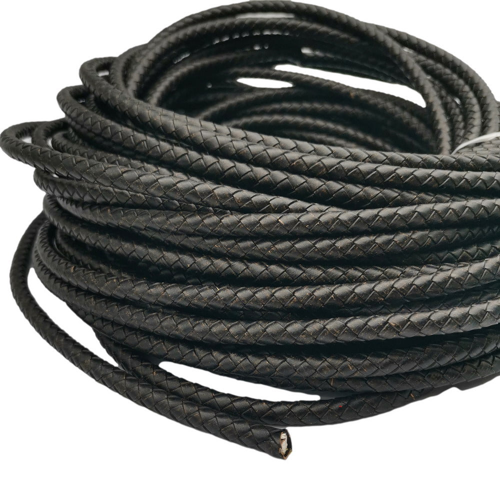 shapesbyX-8mm Braided Leather Bolo Cord Round Leather Strap for Jewelry Making Antique Brown