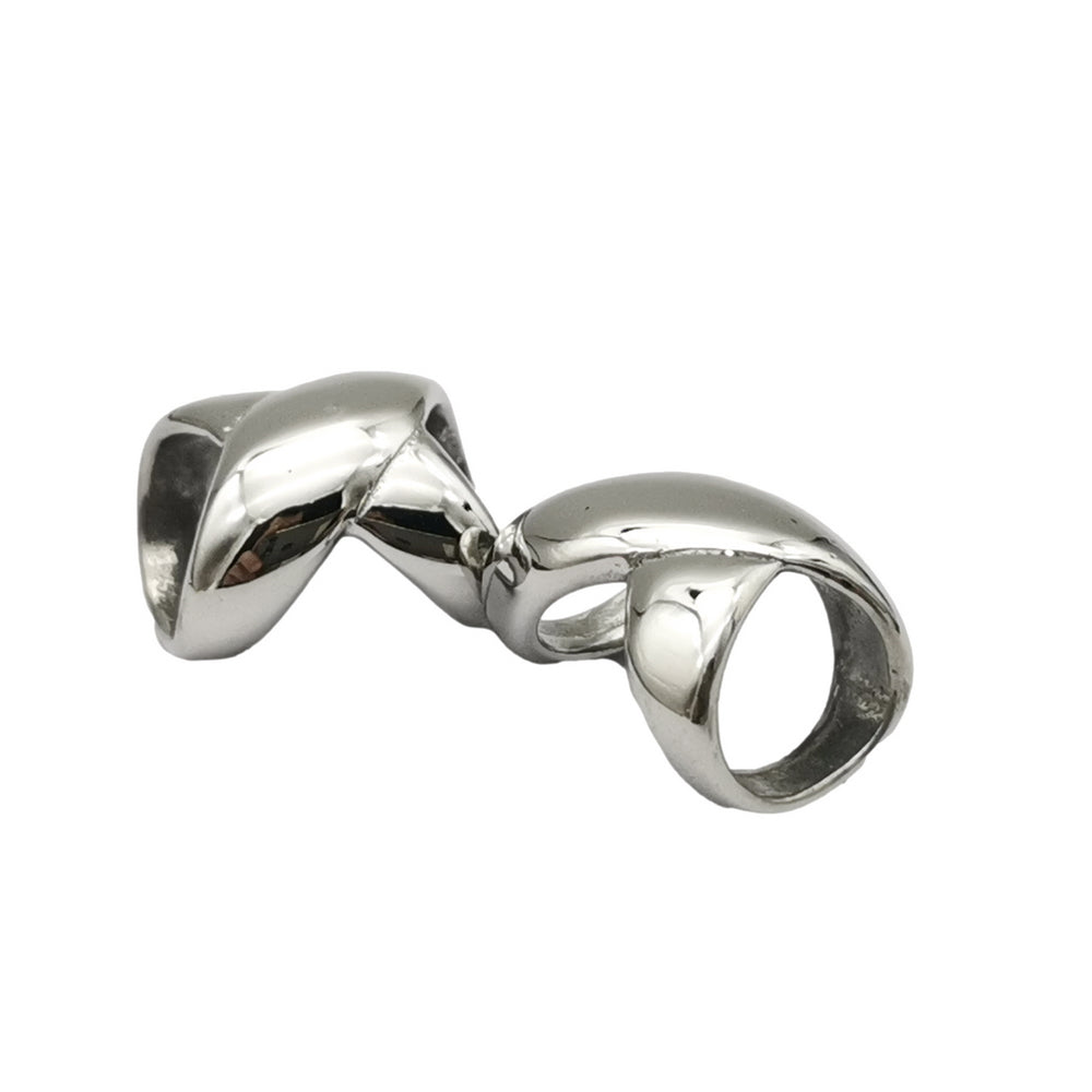 Polished Stainless Steel Slider Beads Leather Cord Charm Double Hole 8mmx7mm Inner Bracelet Making Crafts