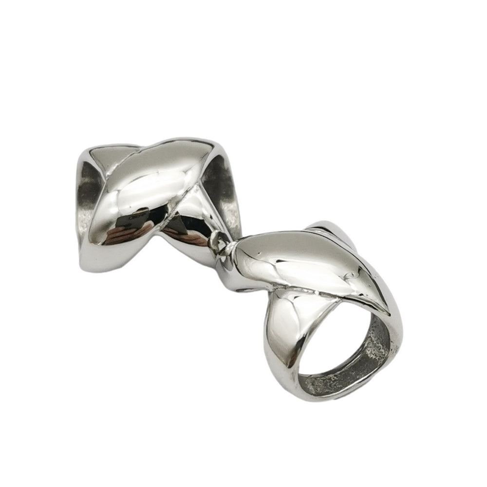 Polished Stainless Steel Slider Beads Leather Cord Charm Double Hole 8mmx7mm Inner Bracelet Making Crafts
