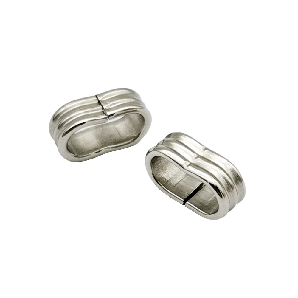 10 Pieces Stainless Steel Separators Double 5mm Holes for 5mm Round Cords