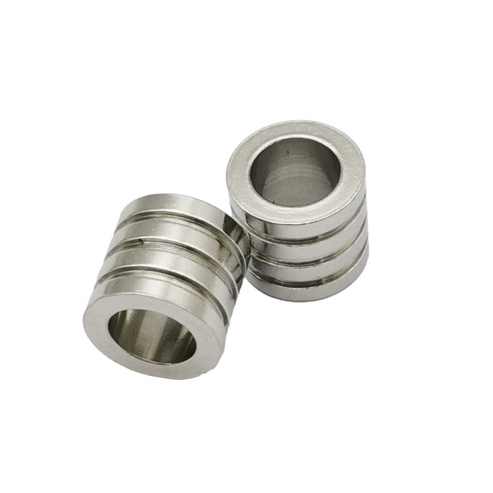 5 Pieces Stainless Steel Bracelets Slider Beads Bracelet Charm 6mm Inner for 6.0mm Round Cord