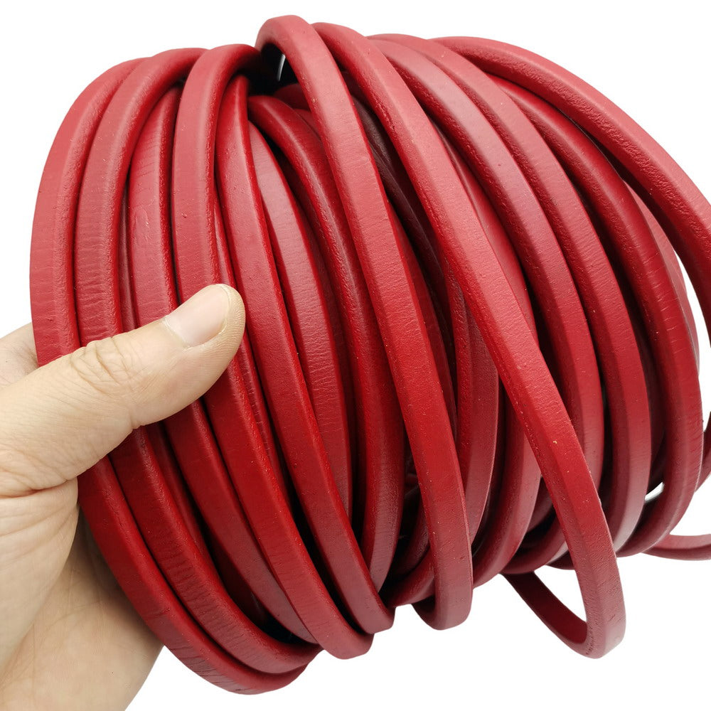 shapesbyX-1 Yard 10mm Wide Red Licorice Leather Cords 10mmx6mm Leather Bangle Bracelet Making 10x6mm