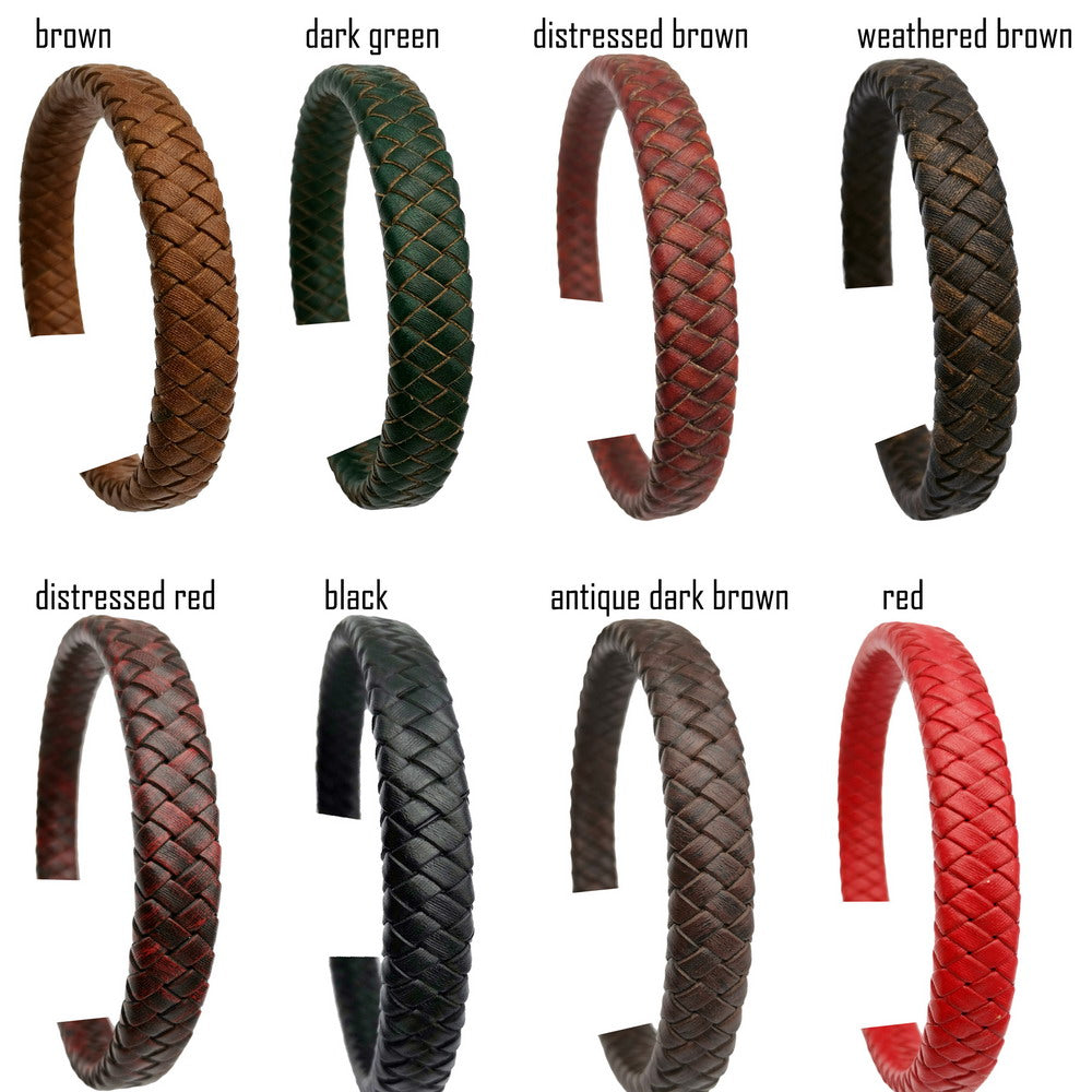 shapesbyX-12x6mm Braided Leather Strap Braid Bracelet Making Leather Cord 12mmx6mm