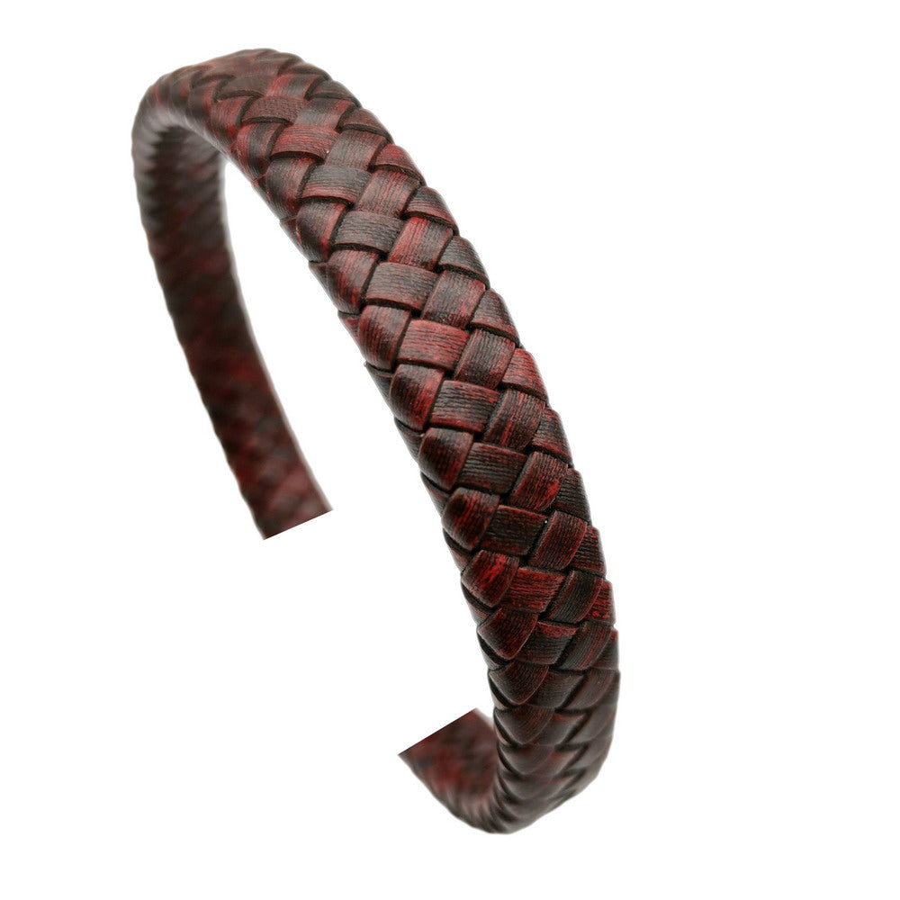 shapesbyX-12x6mm Braided Leather Strap Braid Bracelet Making Leather Cord 12mmx6mm