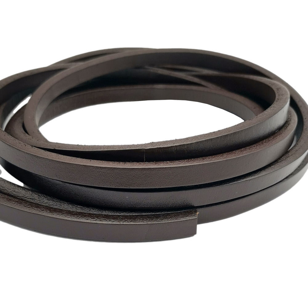 ShapesbyX-1 Yard Cordons en cuir de réglisse 10 mm x 6 mm Bracelet en cuir pour fabrication de 10 x 6 mm Marron foncé vieilli