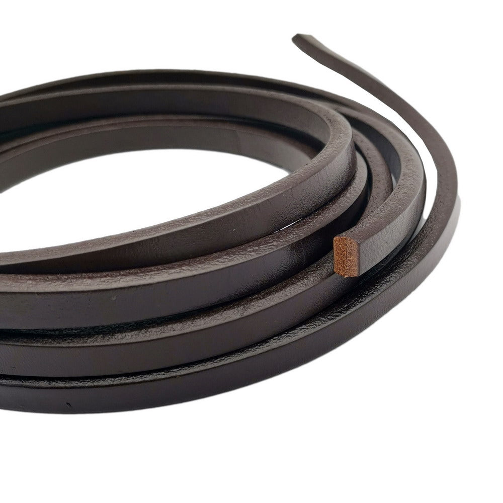 shapesbyX-1 Yard Licorice Leather Cords Black 10mmx6mm Leather Bangle Bracelet Making 10x6mm
