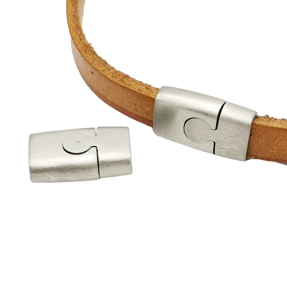 1 Piece 6mm Brushed Stainless Steel Clasp 6mmx2.5mm Magnetic Closure for Jewelry Making Hold Tight