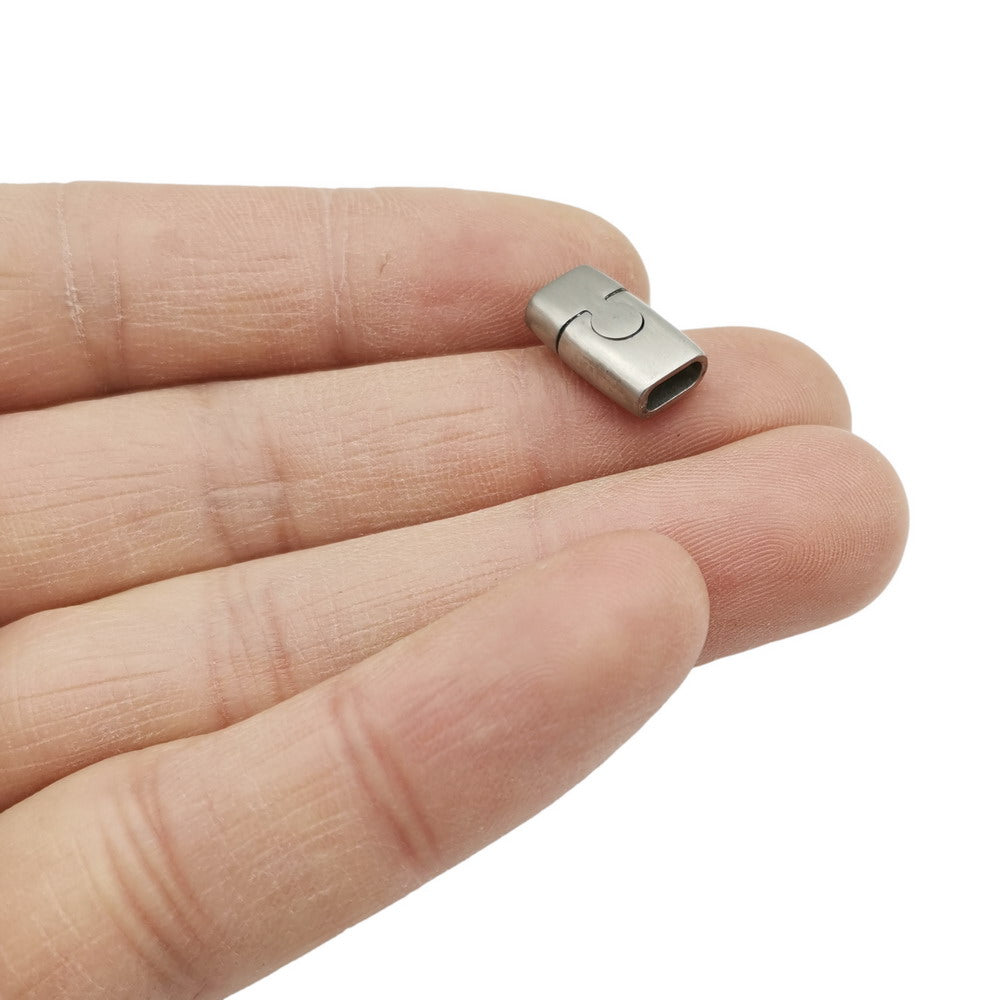 1 Piece 6mm Brushed Stainless Steel Clasp 6mmx2.5mm Magnetic Closure for Jewelry Making Hold Tight