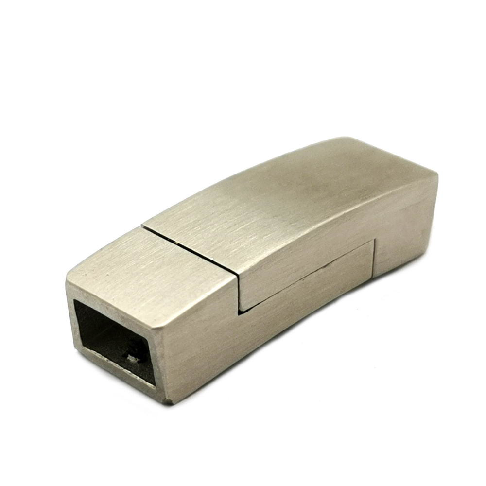 ShapesbyX-6mm Fermoirs en acier inoxydable brossé magnétique pour cordon en cuir plat trou 6x3mm