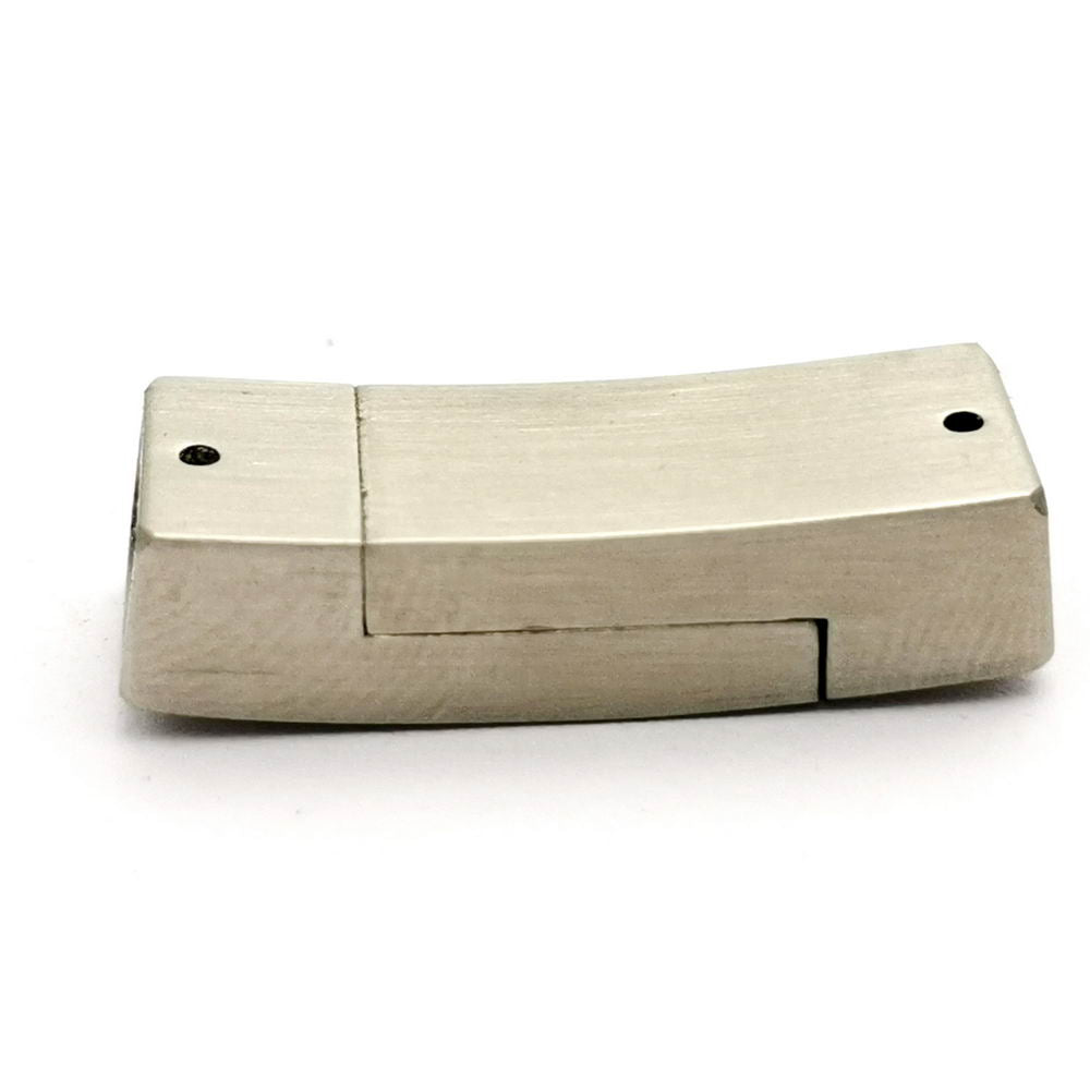 ShapesbyX-6mm Fermoirs en acier inoxydable brossé magnétique pour cordon en cuir plat trou 6x3mm