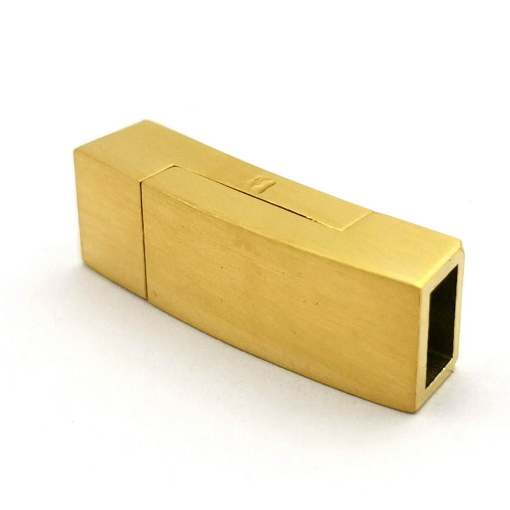 ShapesbyX-6mm Fermoirs en acier inoxydable brossé magnétique pour cordon en cuir plat trou 6x3mm