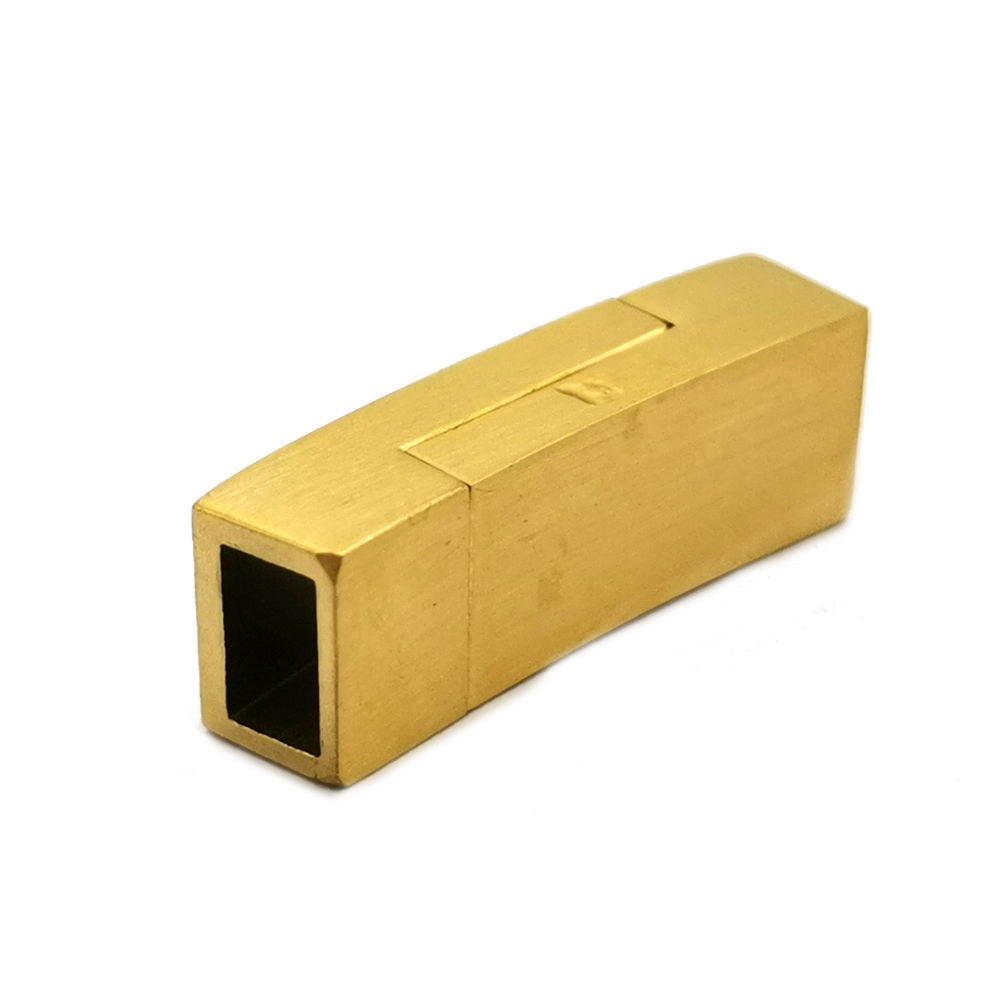 ShapesbyX-6mm Fermoirs en acier inoxydable brossé magnétique pour cordon en cuir plat trou 6x3mm