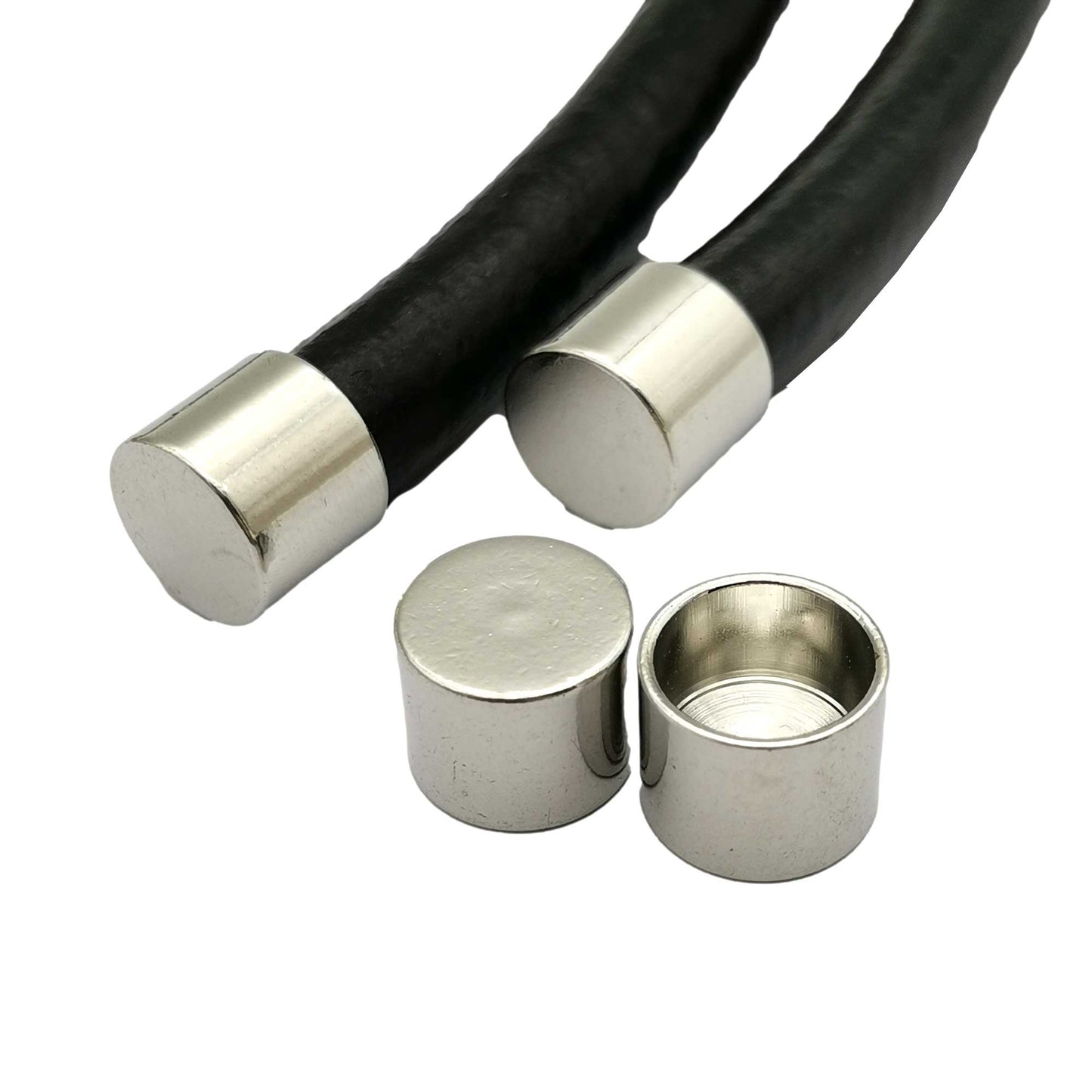 ShapesbyX 5 Stück Messing-Kordel-Endkappen, 10 mm Loch, Perlen zur Schmuckherstellung