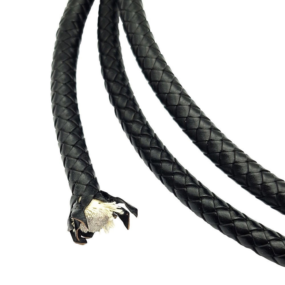 ShapesbyX 10mm Braided Leather Bolo Cords Black Jewelry Making Leather Strap 1cm Round