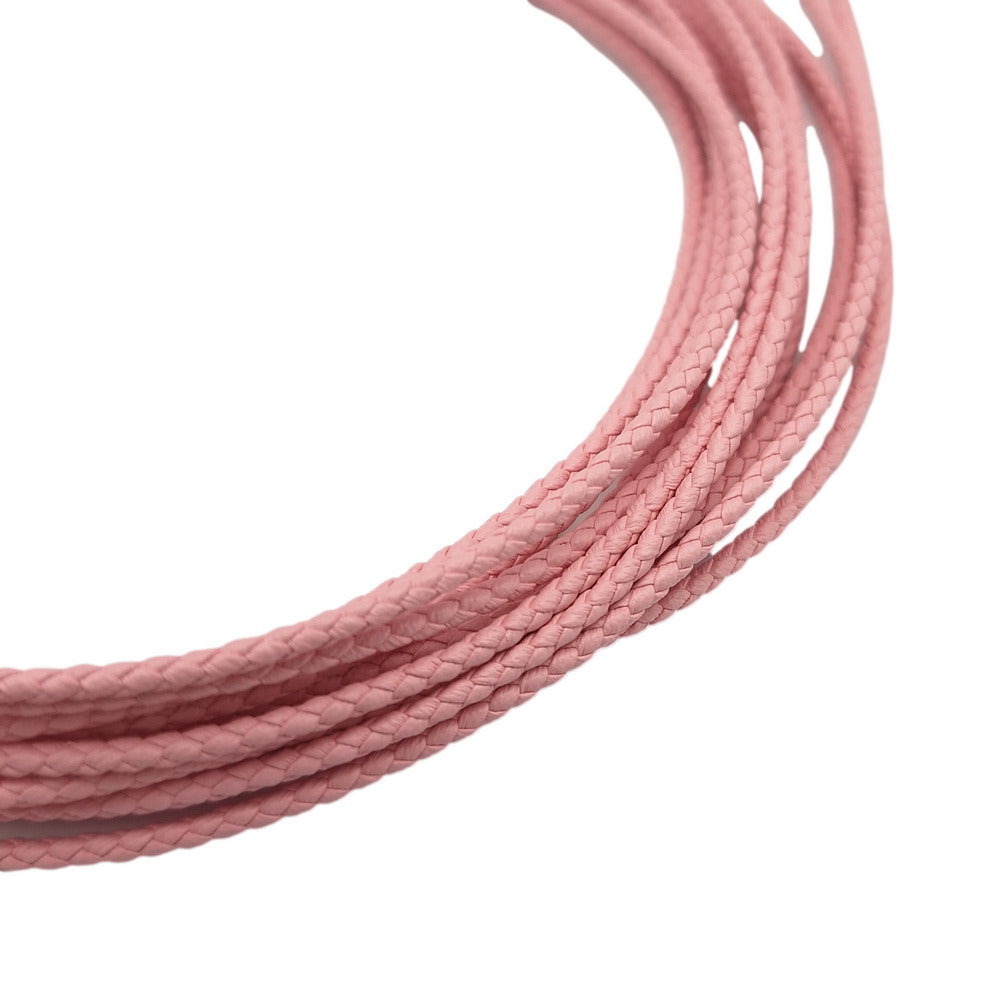 ShapesbyX-Braided PU Leather Cords 2mm Round Microfiber Made Durable and Soft, Jewelry Making for Necklace Pendant 1 Yard