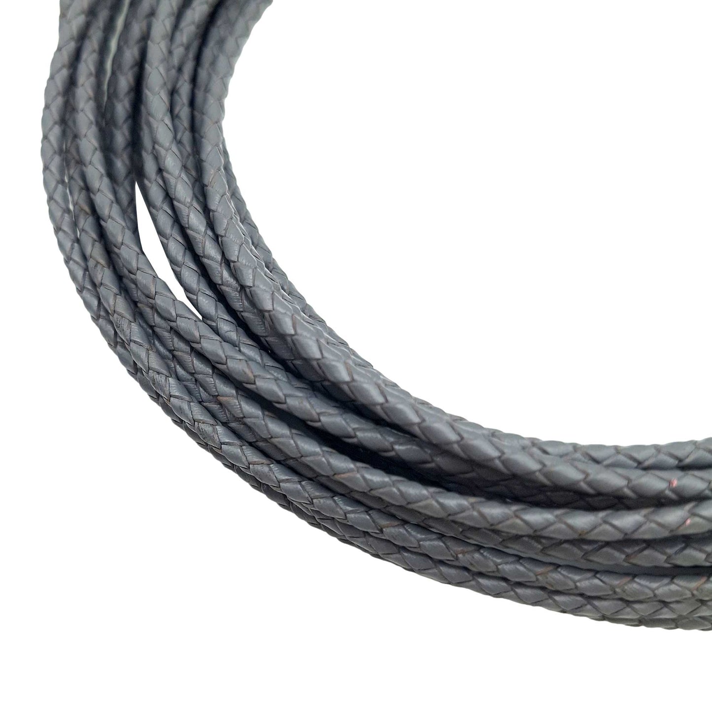 shapesbyX Darker Gray Braided Leather Bolos Cords 3mm Round