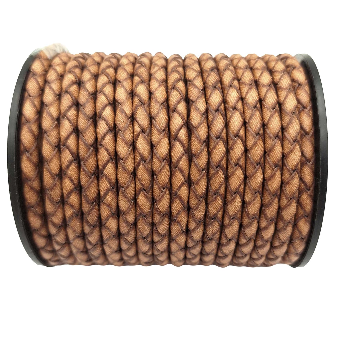 ShapesbyX-Burnt Cordon Bolo en cuir naturel 4 mm tressé Bracelet en cuir pour fabrication de bijoux ou cravate Bolo