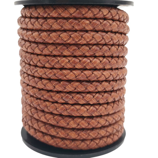 ShapesbyX-Bracelet rond en cuir tressé de 5 mm pour la fabrication d'un bracelet en cuir plié tissé marron vieilli