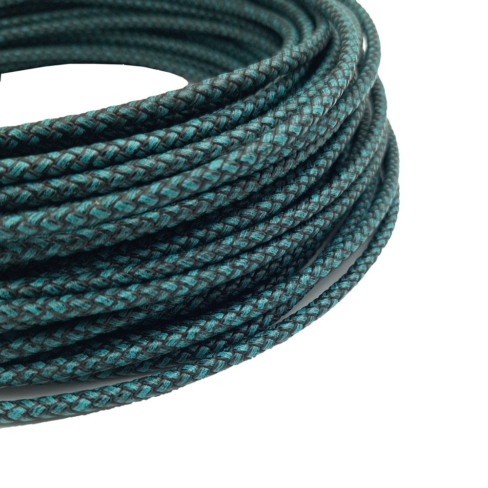 ShapesbyX 5mm Distressed Teal Braided Leather Bolo Cord for Bracelet Making 5.0mm Leather Strap