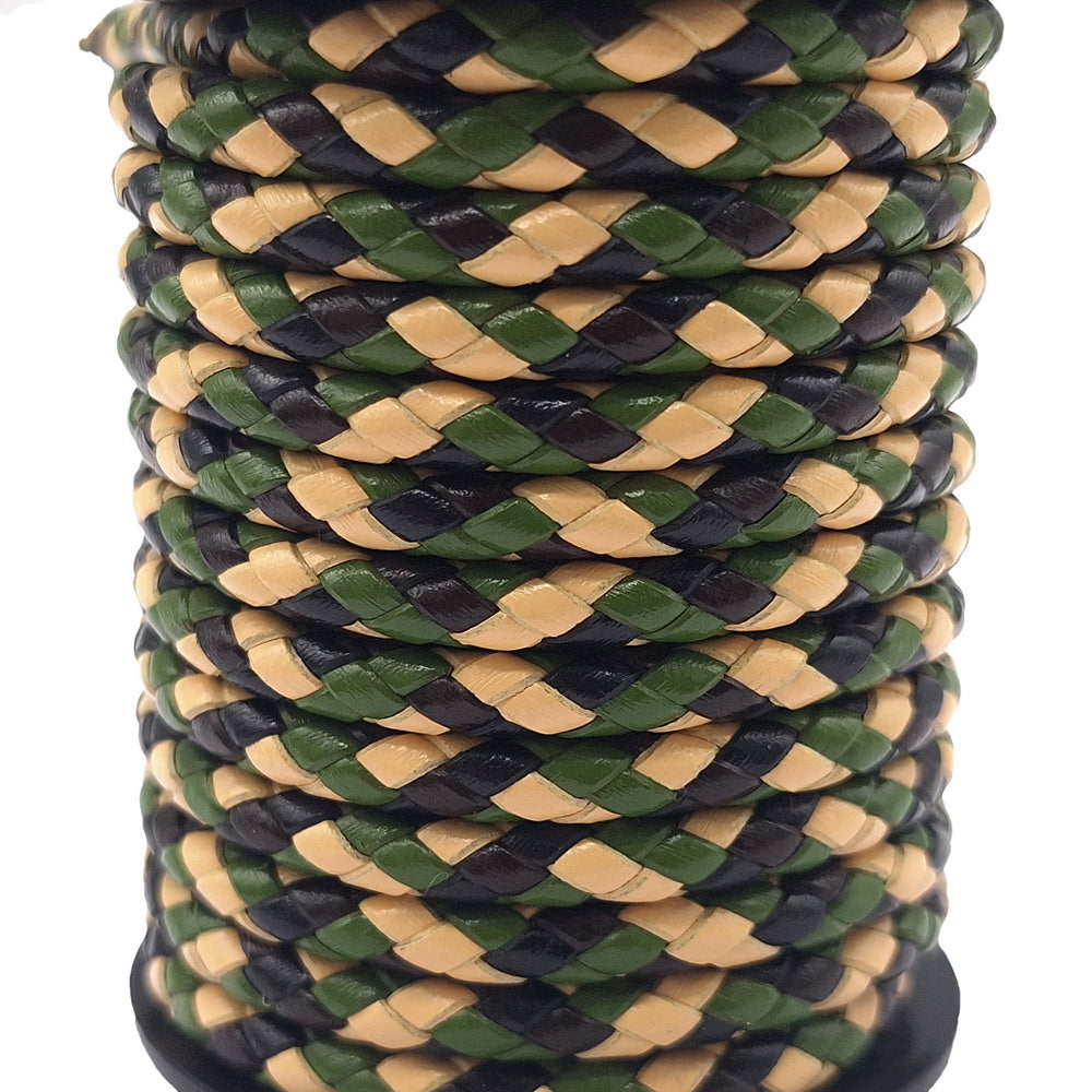 ShapesbyX-5 mm rundes geflochtenes Lederband, schwarzes Armband zur Herstellung von gewebtem, gefaltetem Lederband