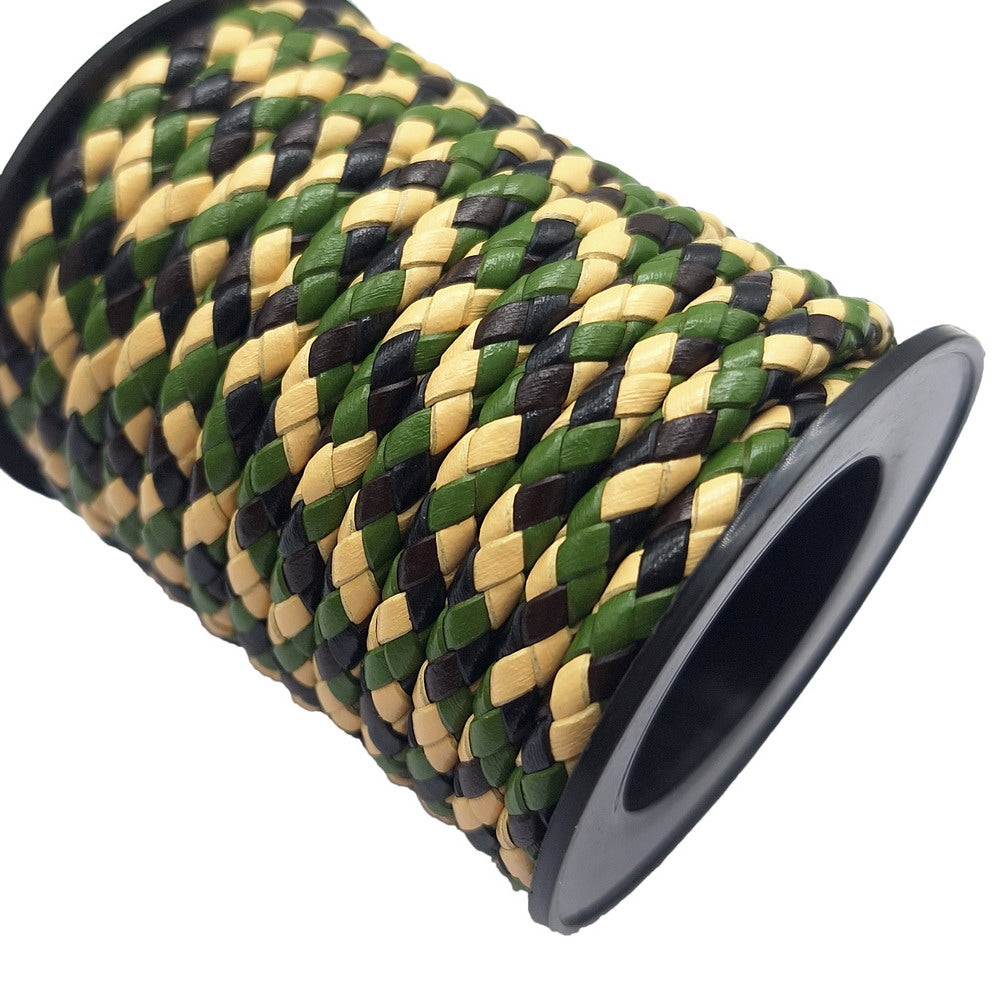 ShapesbyX-5 mm rundes geflochtenes Lederband, schwarzes Armband zur Herstellung von gewebtem, gefaltetem Lederband