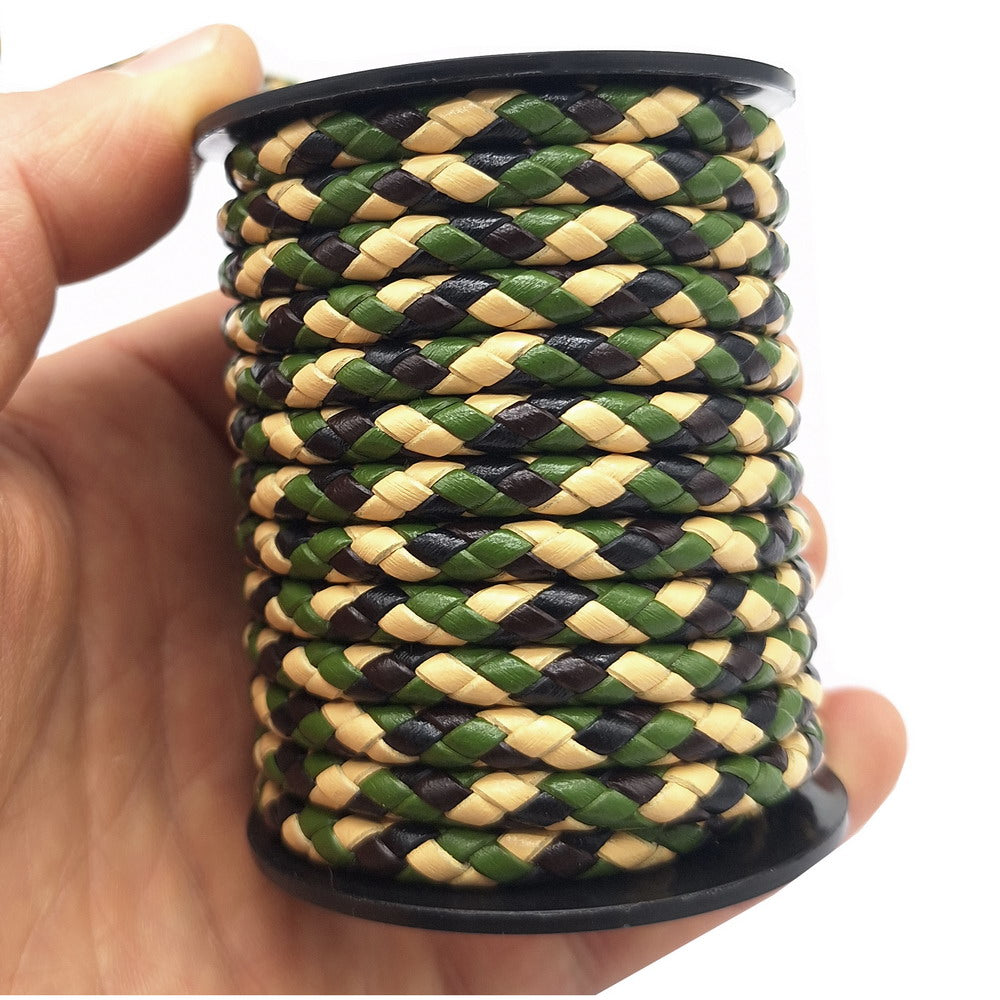 ShapesbyX-5 mm rundes geflochtenes Lederband, schwarzes Armband zur Herstellung von gewebtem, gefaltetem Lederband
