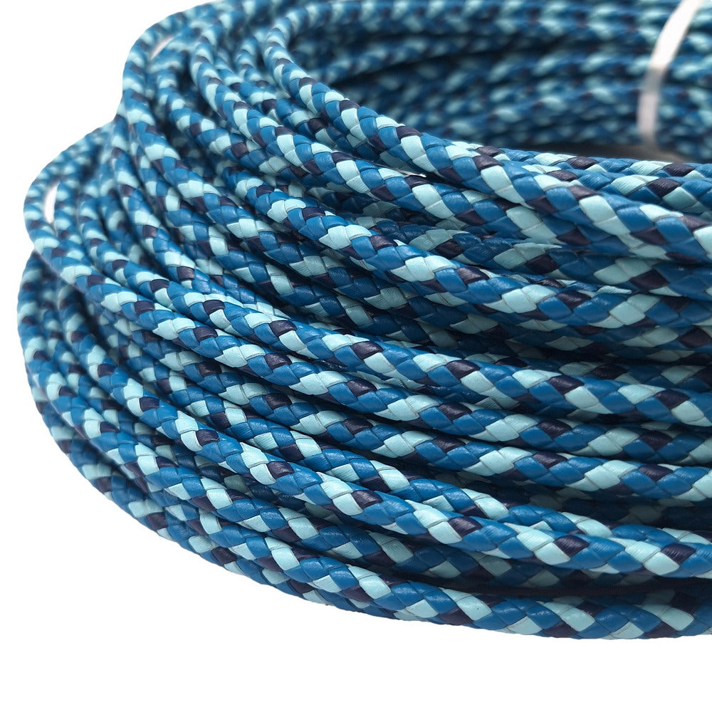 ShapesbyX-5 mm rundes geflochtenes Lederband, schwarzes Armband zur Herstellung von gewebtem, gefaltetem Lederband