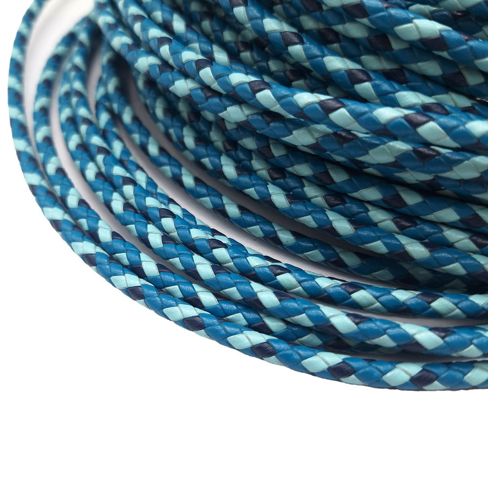 ShapesbyX-5 mm rundes geflochtenes Lederband, schwarzes Armband zur Herstellung von gewebtem, gefaltetem Lederband