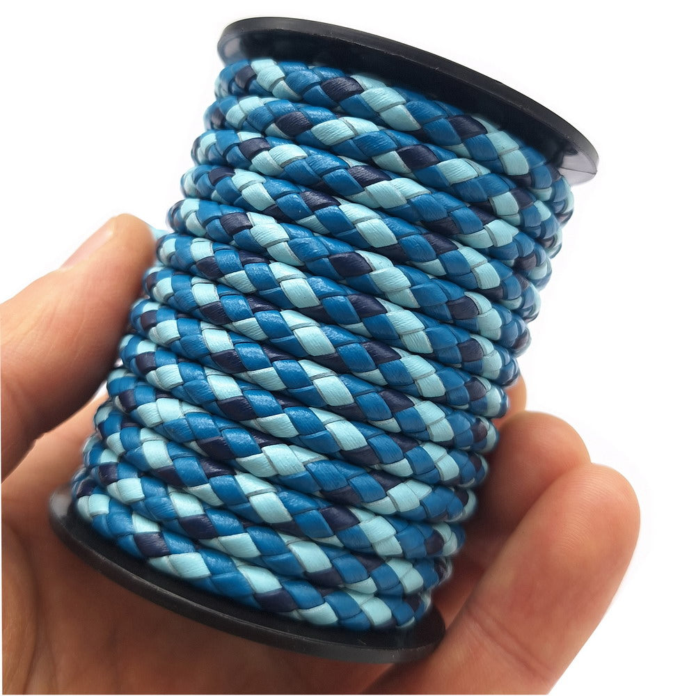 ShapesbyX-5 mm rundes geflochtenes Lederband, schwarzes Armband zur Herstellung von gewebtem, gefaltetem Lederband