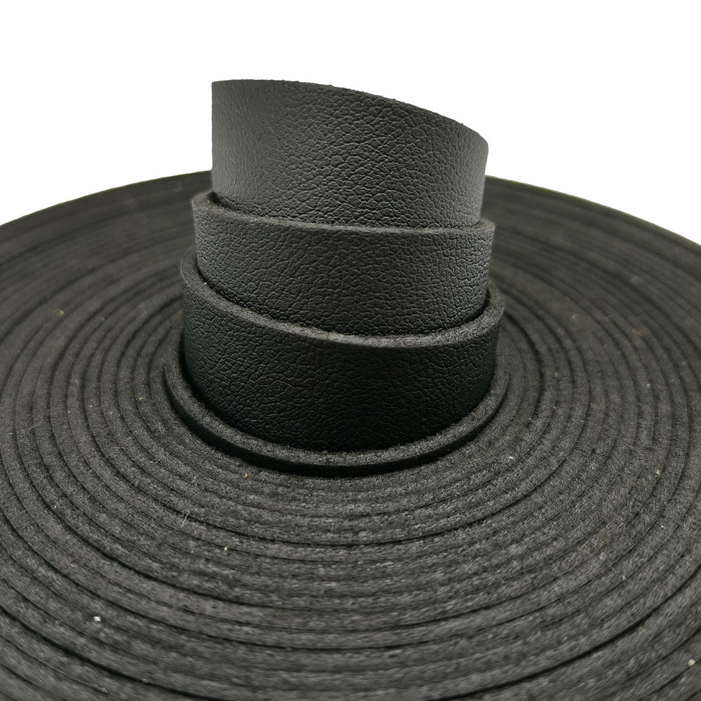 shapesbyX-5 Yards 10mm Flat Black Faux Suede Leather Strip Soft and Flexible Microfiber PU Leather Band