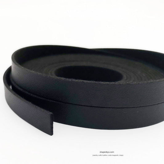 3 Yards 10mm Flat Faux Suede Leather Band Soft Leather Strip 1.5mm Thick Coated Black