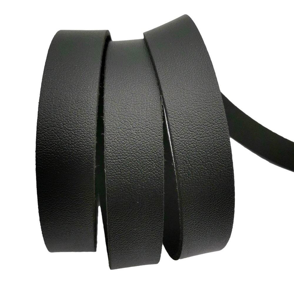 ShapesbyX-5 Yards non coupé 20mm Faux suède plat noir bande de cuir microfibre PU bande de cuir pour la fabrication de bijoux ou la décoration