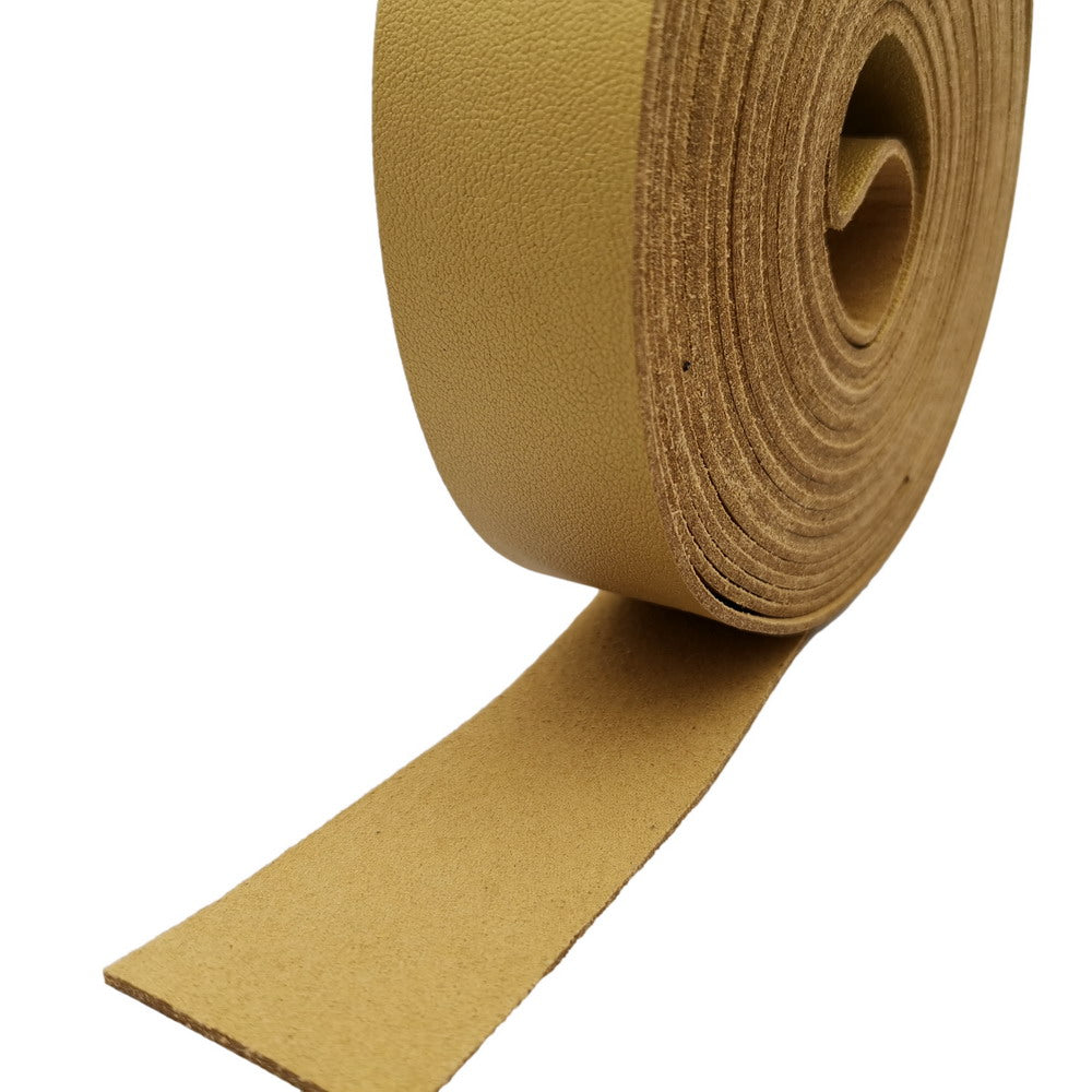 5 Yards 30 mm breiter Kunstlederstreifen aus hellbraunem Gold/Schwarzem Lederband, 1,5 mm dickes Mikrofaser-PU