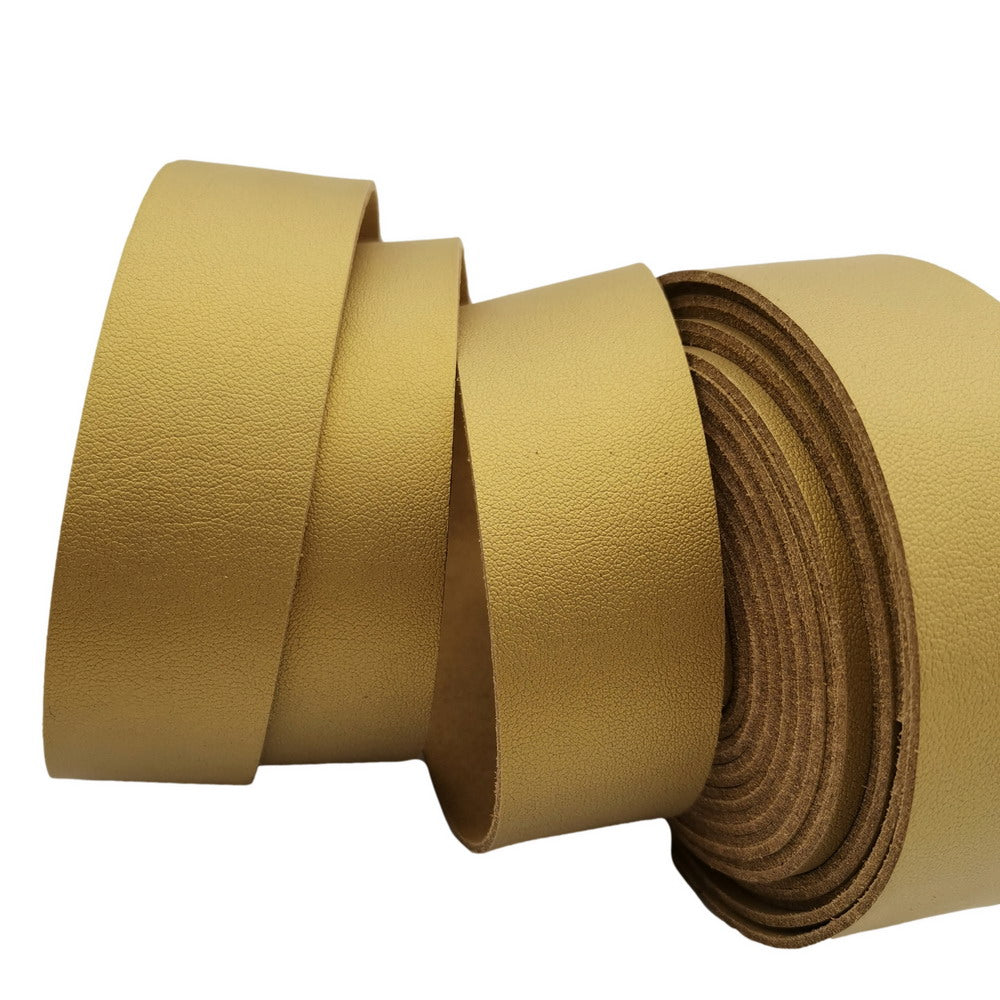 5 Yards 30 mm breiter Kunstlederstreifen aus hellbraunem Gold/Schwarzem Lederband, 1,5 mm dickes Mikrofaser-PU