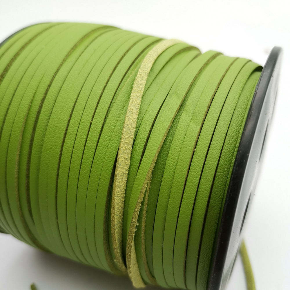 ShapesbyX 100 Yards/Rolle 2,8 mm grüne Kunstlederkordeln aus Wildlederimitat für die Schmuckherstellung in Armbändern, Halsketten, Anhängern